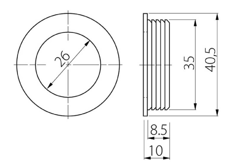 Round Recessed Kitchen Bedroom Door Handle B224 - solmer.co.uk